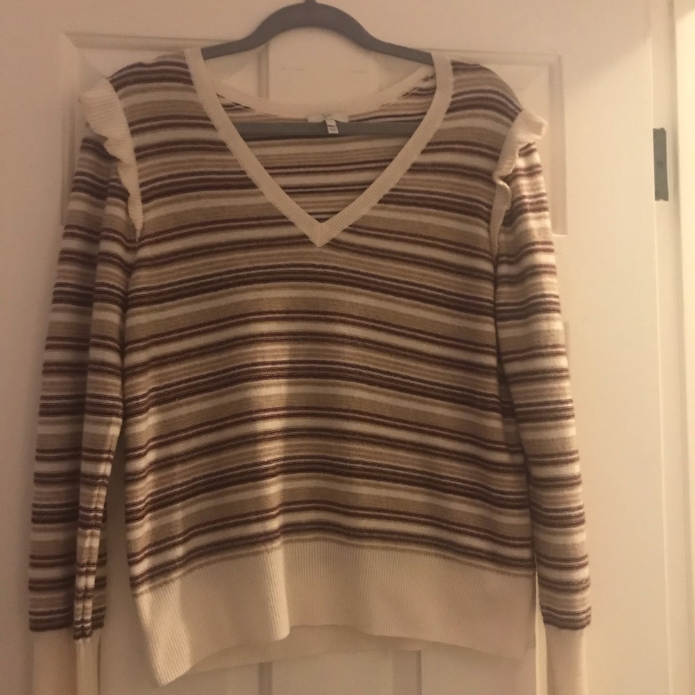 Joie ruffle/striped Sweater